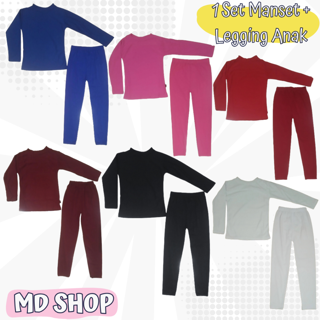 MD SHOP 1 ชุด Cuffs + เลกกิ้งสําหรับเด็ก