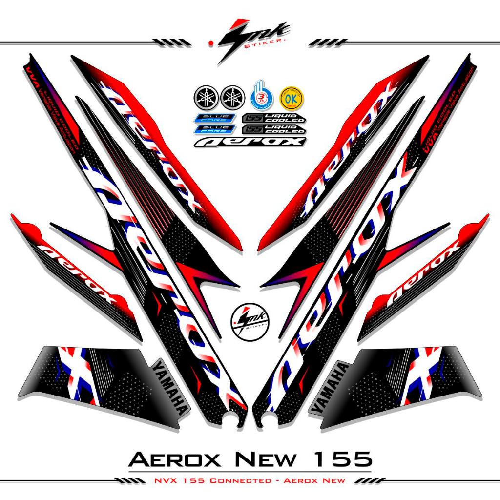 STRIPING AEROX 155 ใหม่ CONNETED MOTIF 1 / สีคอมโบ / ฐานสีดํา / AEROX 155 สติ๊กเกอร์เชื่อมต่อ / AERO