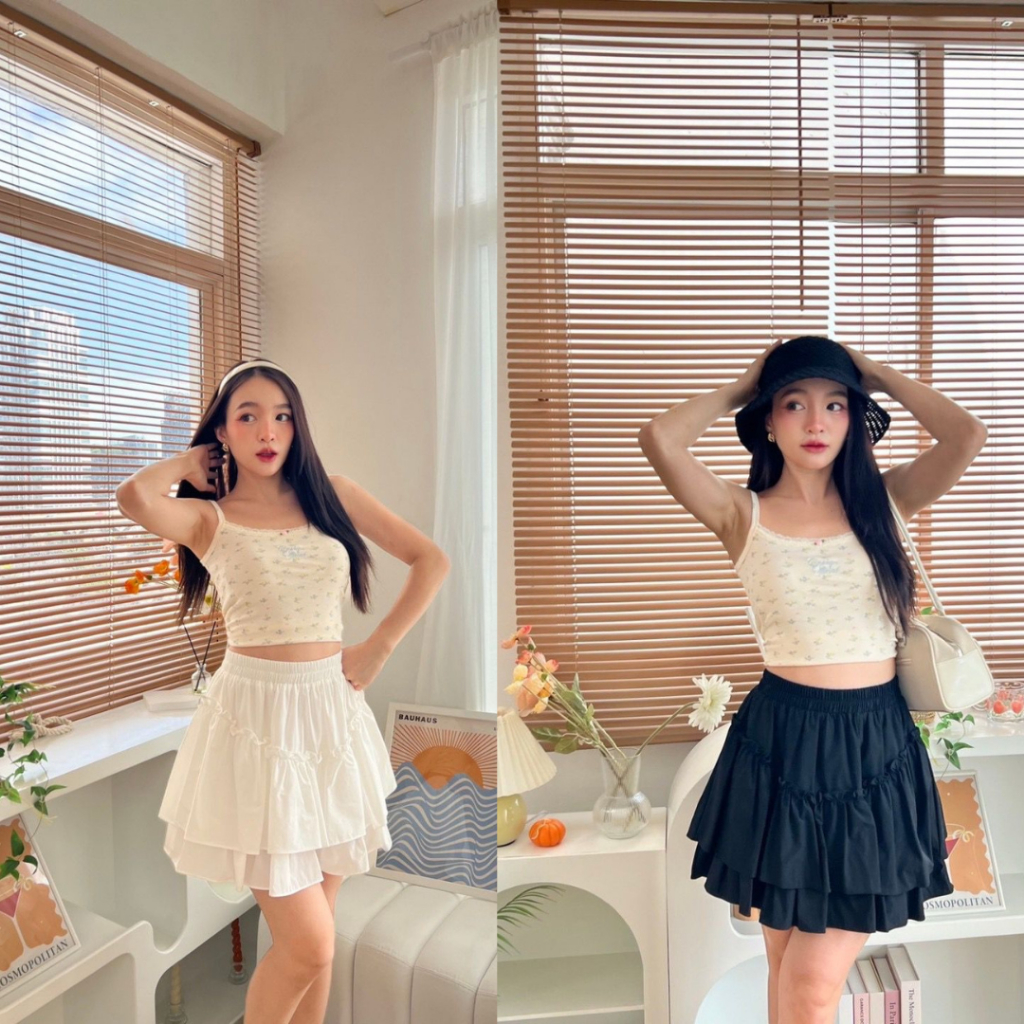 VALINDA Ruffle Mini Skirt Ruffle Skirt (V1006)
