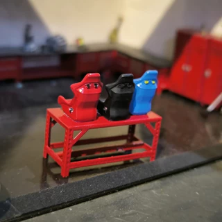 เข็มขัดนิรภัยรถแข่ง - 1/64 Scale Car Seat - Custom 1:64 อุปกรณ์เสริม Diecast Diorama Hotwheels Matchbox Tomica