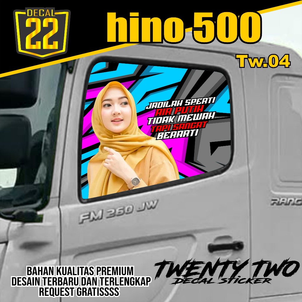 ONE WAY HINO 500 STICKER, HINO 500 TRUCK SIDE WINDOW STICKER, การออกแบบล่าสุด TWO, รหัส TW.04