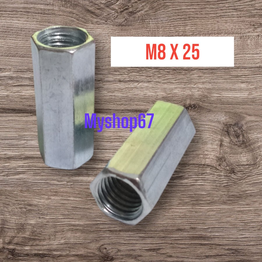 น็อตยาว M8 / น็อตยาว M8 x 25 / สีขาวชุบสังกะสี