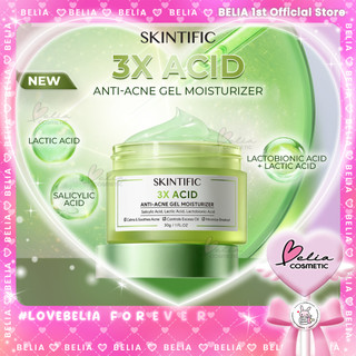 ❤ BELIA ❤ SKINTIFIC 3X Acid Anti-Acne Gel Moisturizer 30g | Melembabkan Menghilangkan Bekas Jerawat Kulit Beruntusan Exfoliating Moist
