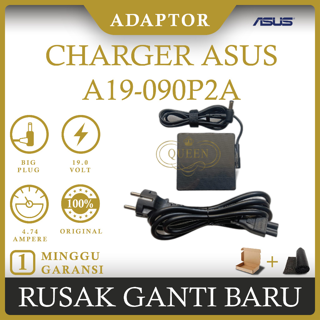 ASUS ที่ชาร์จแล็ปท็อป ADAPTER 19.0V 4.74A 90W (A19-090P2A) 5.5*2.5 มม. ต้นฉบับ