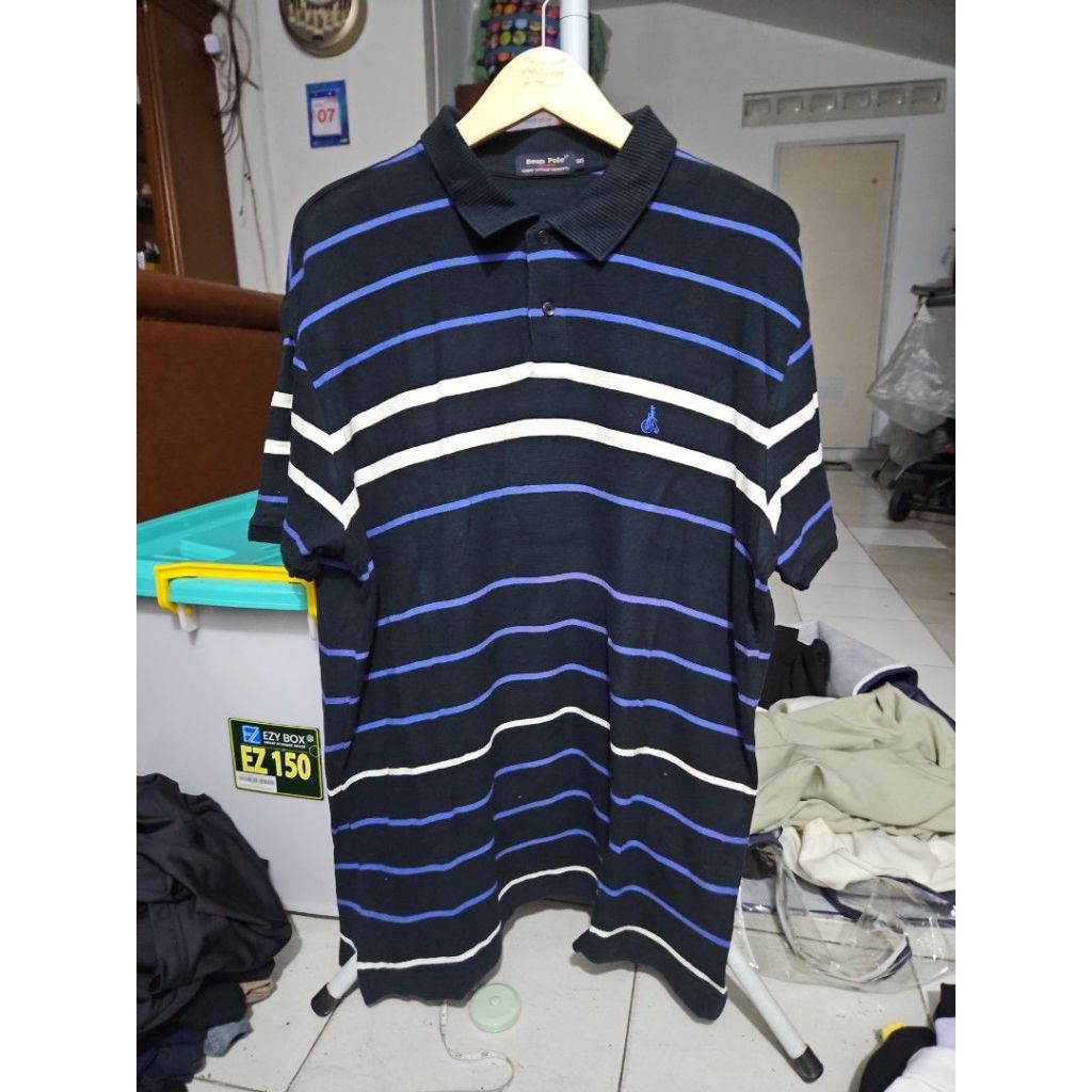 โลโก้ Bean pole Stripe เสื้อโปโลปัก เสื้อคอปก ไซส์ XXL