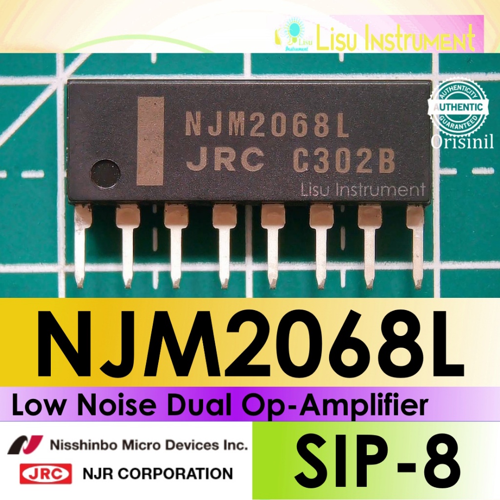 NJM2068L 2068 JRC2068 เสียงรบกวนต่ํา Dual Operational Amplifier SIP-8 JRC เดิม