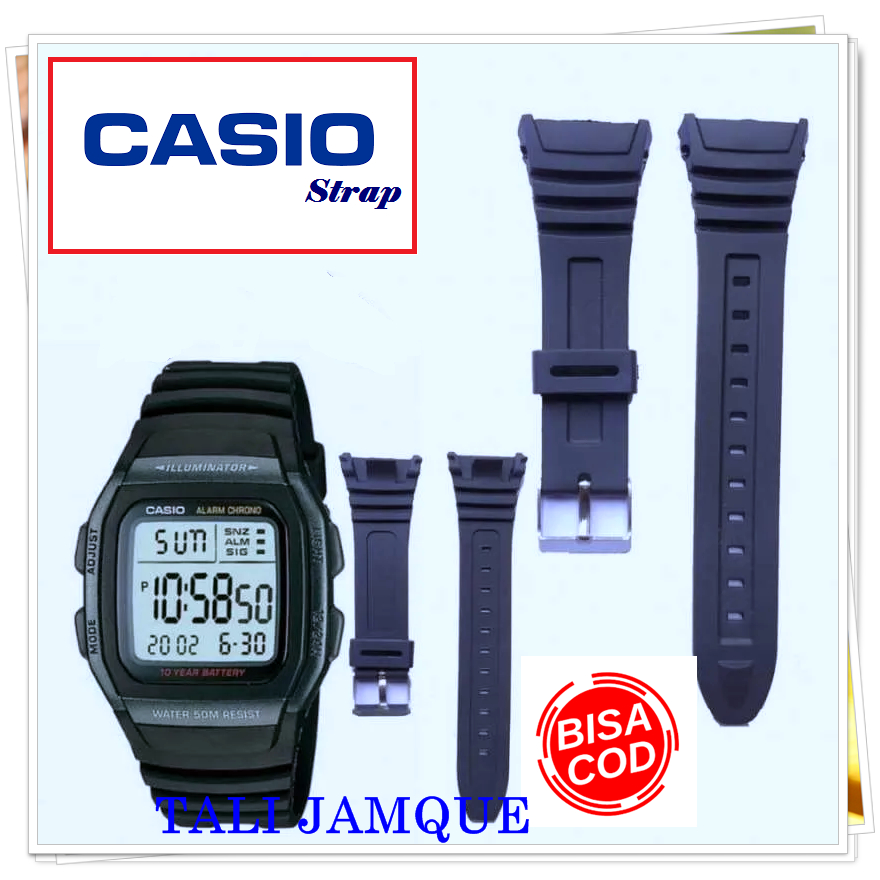 สายยางสายนาฬิกาสําหรับ Casio W-96 W96 W-96H W-96H-1A W-96H-2A W-96H-9A W-96H-1B