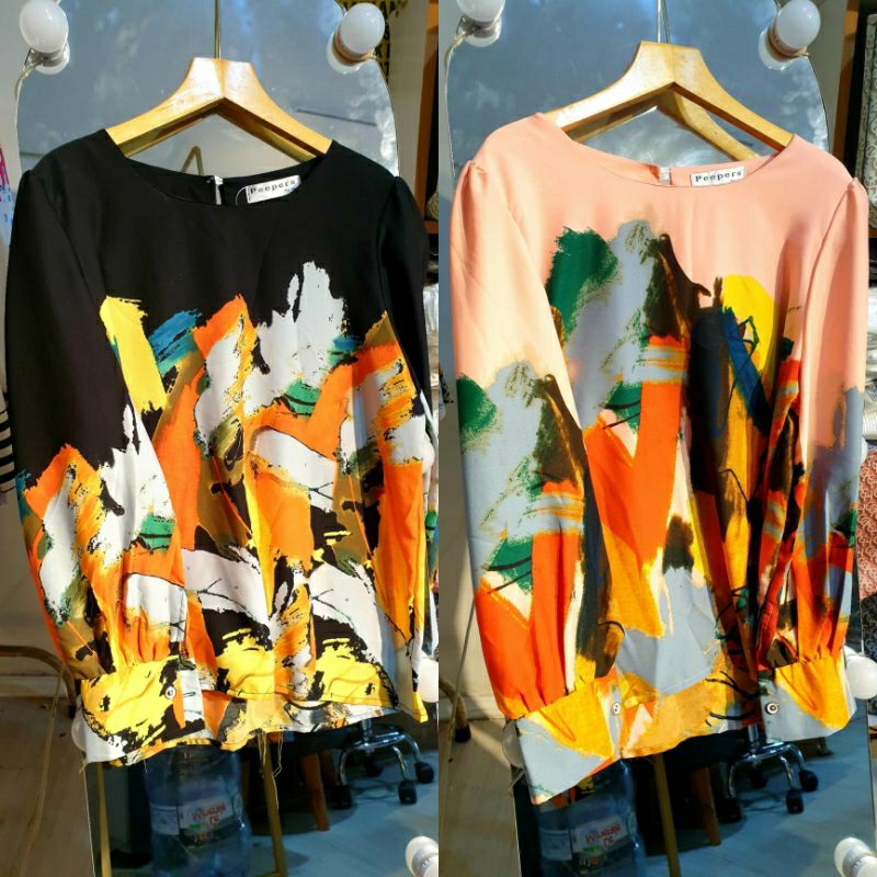 เสื้อเบลาส์แบรนด์ Peepers ลําลอง Abstract Motif BKK Women& 39;s Top