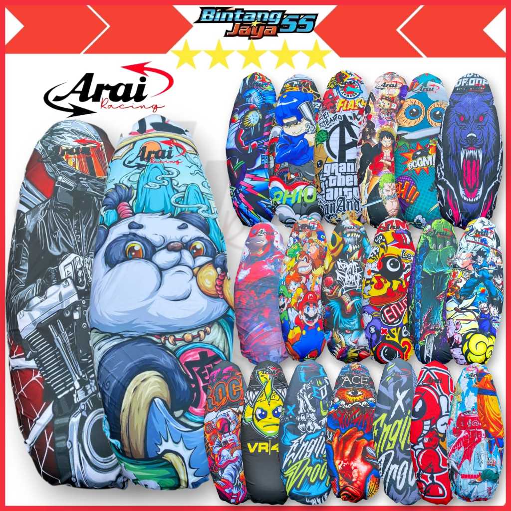 ARAI ผ้าคลุมเบาะมอเตอร์ไซค์ Jumbo Size Full Print ที่หุ้มเบาะกันน้ํา Anti-cat claw Universal NMAX AE