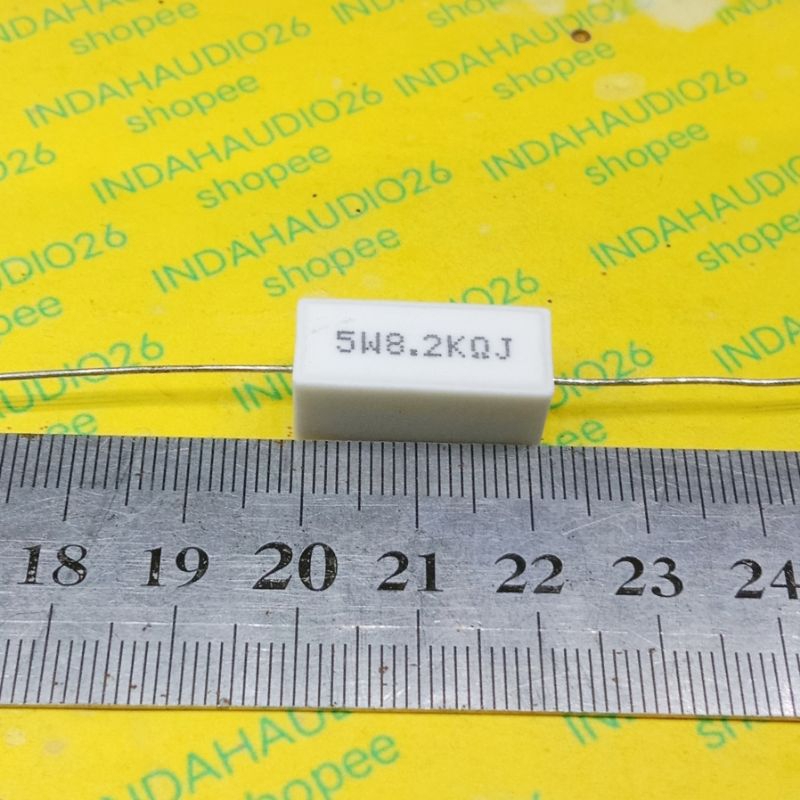 TAIWAN 8K2 5W ตัวต้านทาน 8.2k โอห์ม THICK FEET COPPER 5 วัตต์ 5 วัตต์ ชอล์ก 8.2 กิโล 8.2 โอห์ม 5 วัต