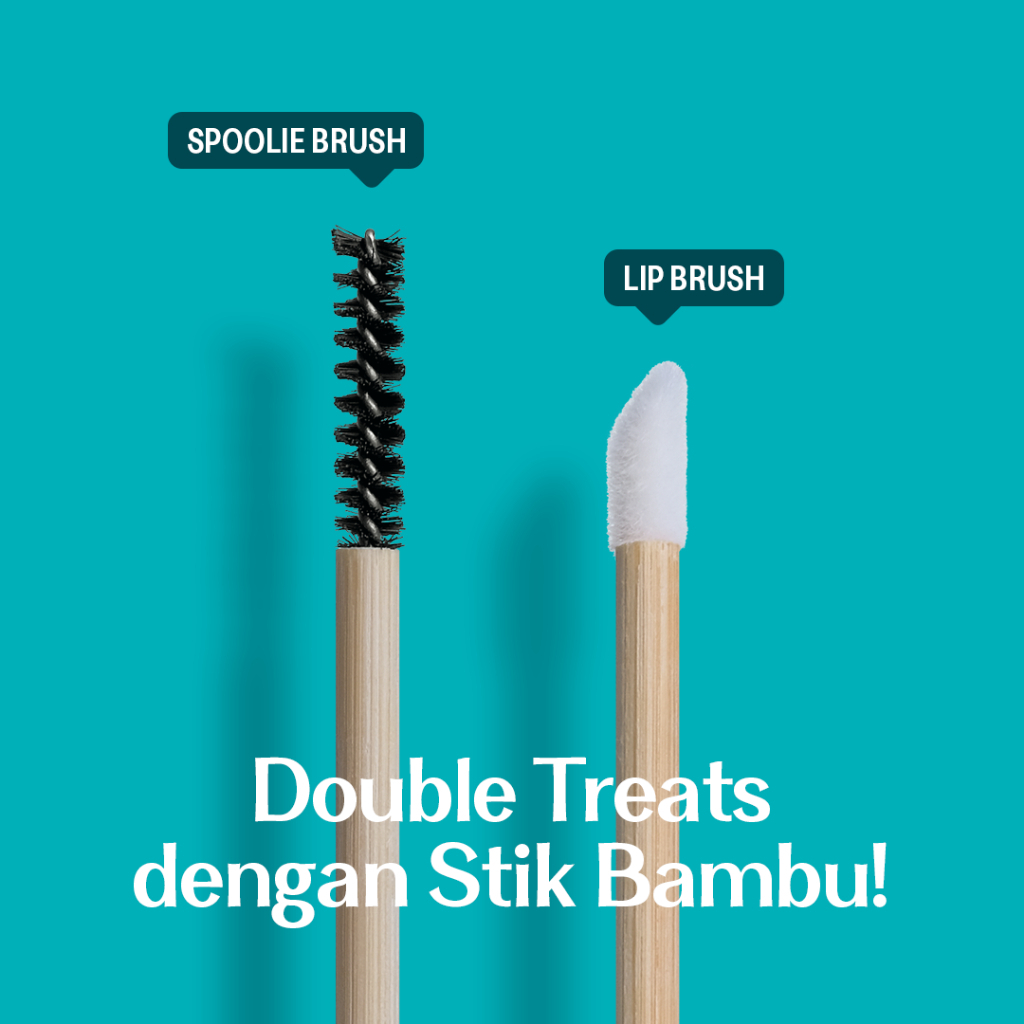 Haquhara Double Treat (ขายเป็นรายบุคคล Spoolie + Lip Brush) / ECER Brush Lips Spoolie Disposable Bam