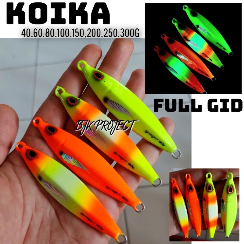 Metal JIG KOIKA 40g s/d 300g FULL GID ULTRA VIOLET เหยื่อตกปลา