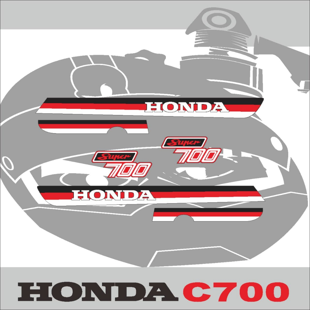 สติ๊กเกอร์รายชื่อแถบ HONDA SUPERCUB C700