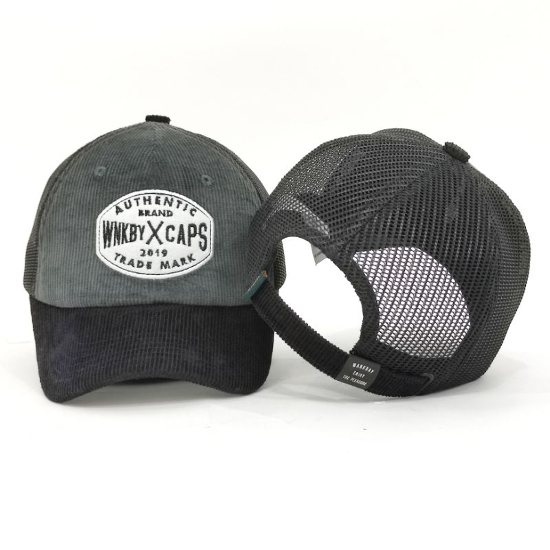 Wankbay Corduroy Trucker Hat Unisex Shadow