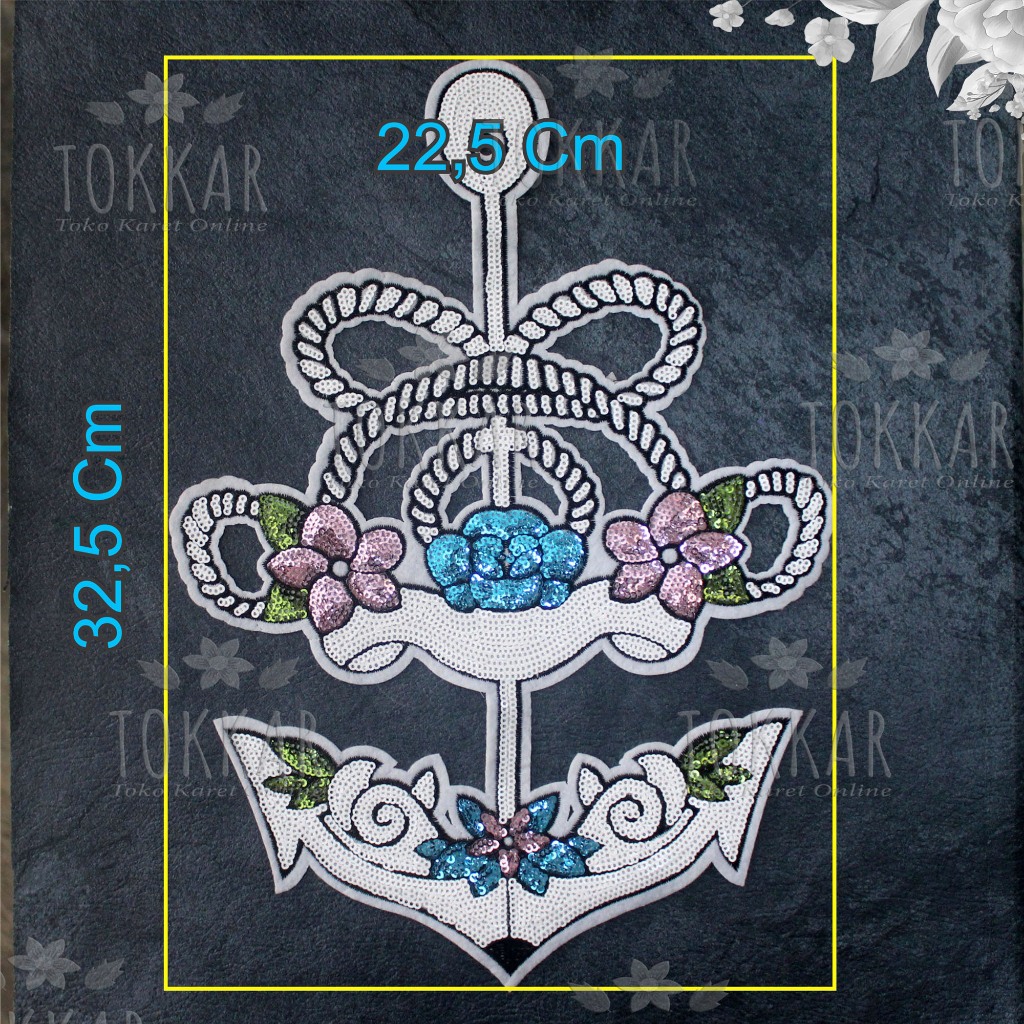 (ต่อชิ้น) AP661 Iron Pach Sequin Beautiful Motif / แพทช์ปักเหล็กสมอ / แพทช์เลื่อมดอกไม้สวยงาม