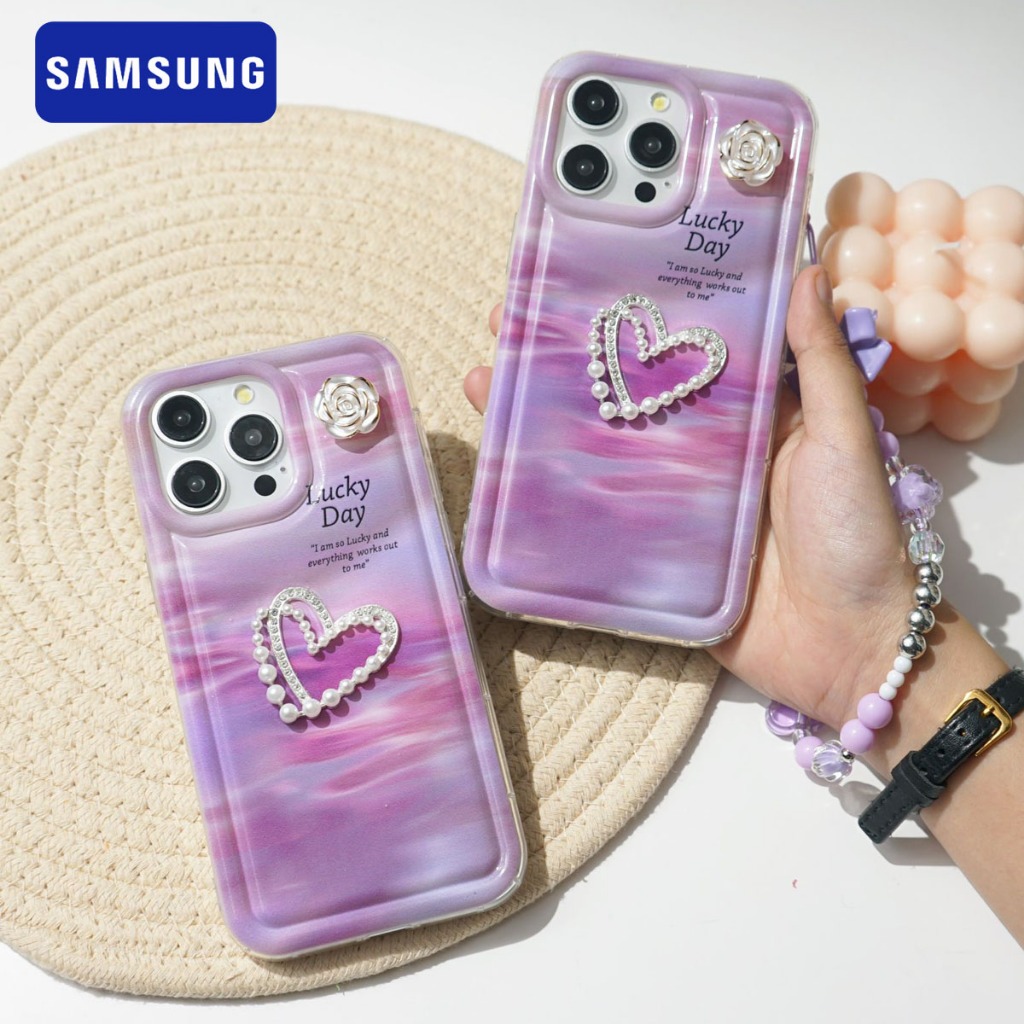 GANTUNGAN Softcase Lilac Mutiara Love HP Hanger สําหรับ HP SAMSUNG A05 A05S A04 A04E A13 A14 A15 A02
