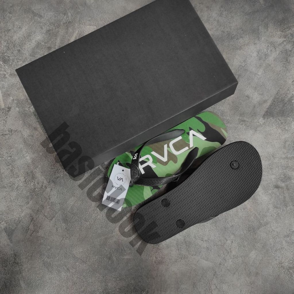 ผู้ชาย RVCA FLOPS DISTRO CASUAL รองเท้าแตะระดับพรีเมียม / TEENAGE SURFING MENS FLIP FLOPS SIZE 39-43