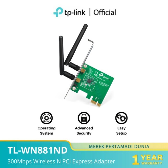 TP-LINK 300Mbps WIreless N PCI Express TL-WN881ND