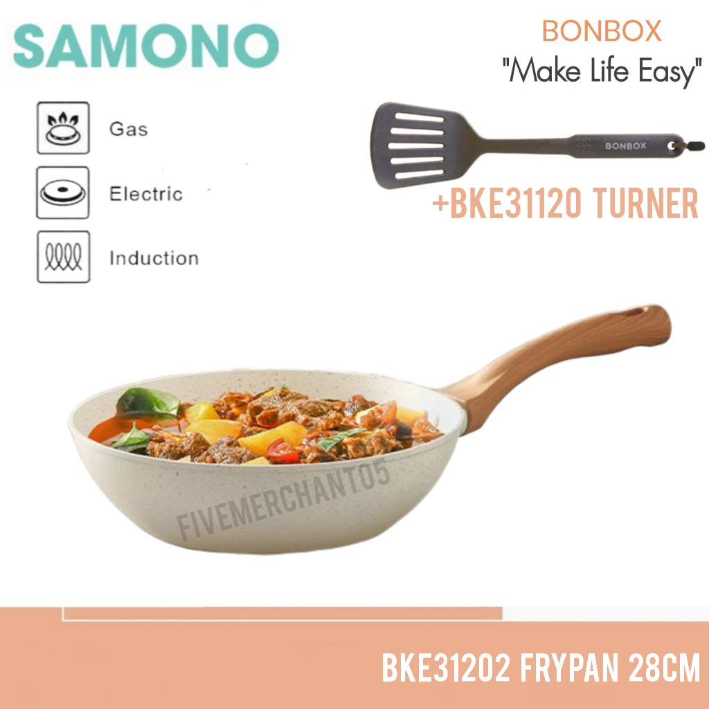 กระทะ Bonbox Samono BKE31202 28 ซม.Frypan Non-Stick กระทะไฟฟ้า Induction หินแกรนิต