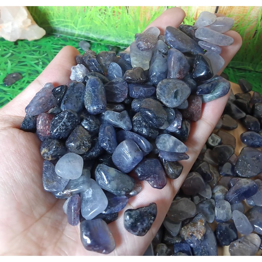 Natural iolite sunstone Chips กรวด 9-12 มม. แพ็คเกจ 100 กรัม