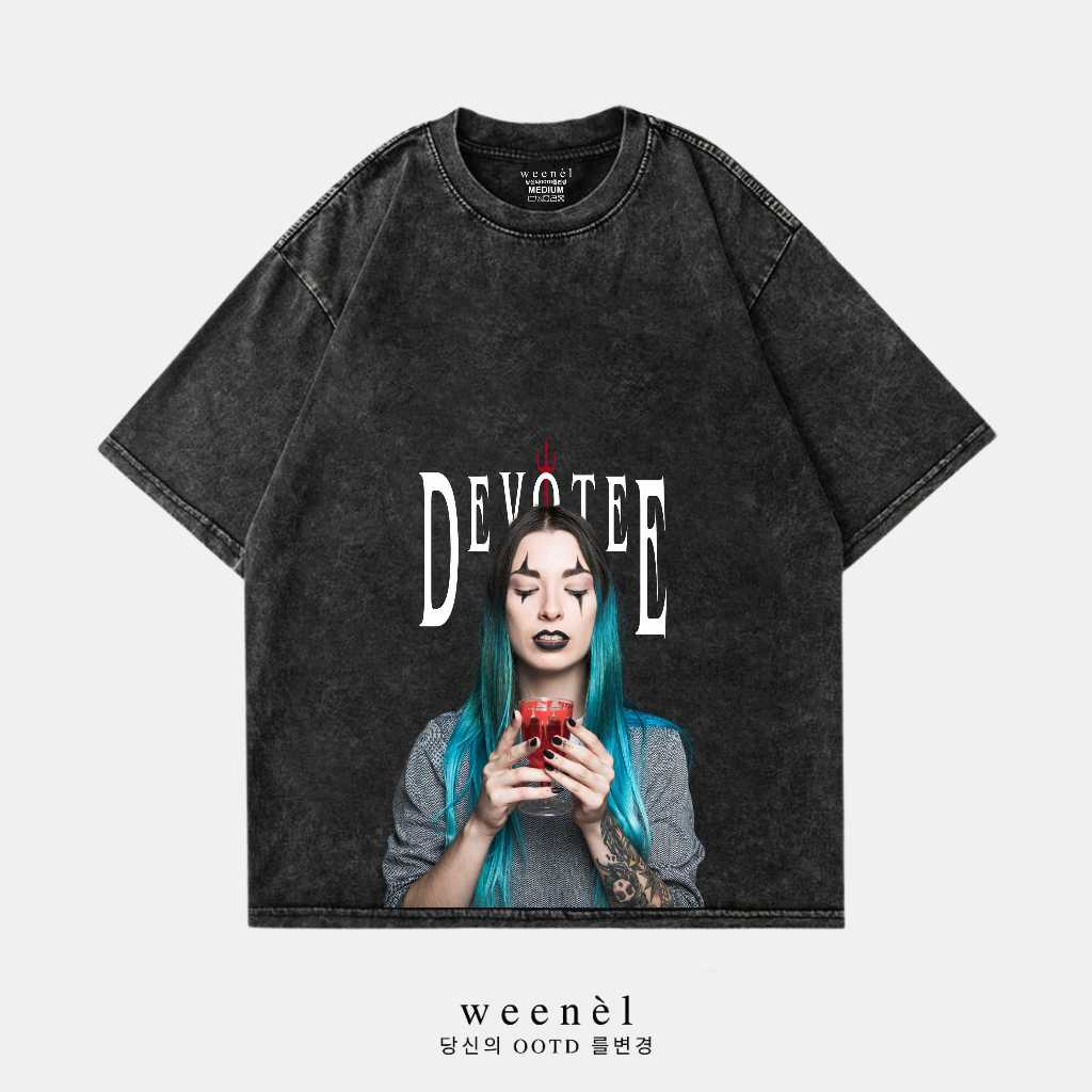 Weenel เสื้อยืด Oversize Washed Devote