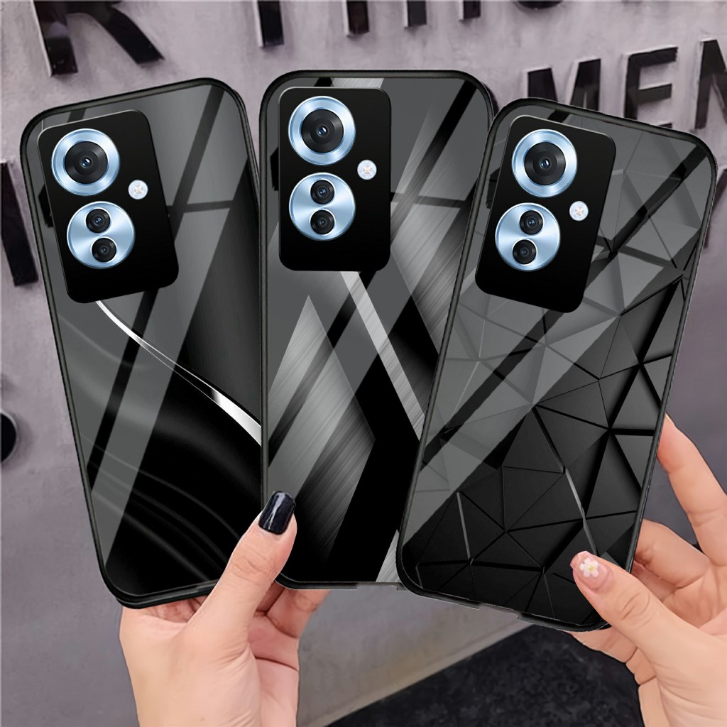 HP Glossy Glass Softcase Oppo Reno 11F 5G - เคสโทรศัพท์ Oppo Reno 11F 5G - เคส - GC 32