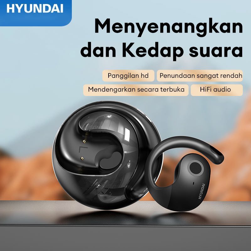 Hyundai HY-T26 ชุดหูฟังเปิดหูบลูทูธ V5.3 OWS หูฟังเพลงสําหรับเล่นเกม IPX4 หูฟังกีฬากันน้ําพร้อมไมโคร