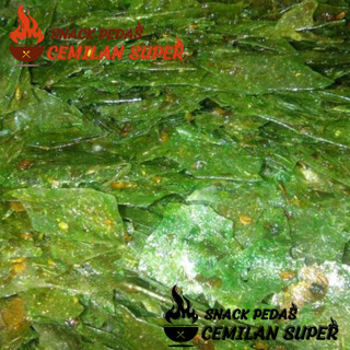 CS KERIPIK KACA CABE IJO 500gr Kripca Keripik Kaca Pedes Daun Jeruk Keripik Kaca Rumput Laut