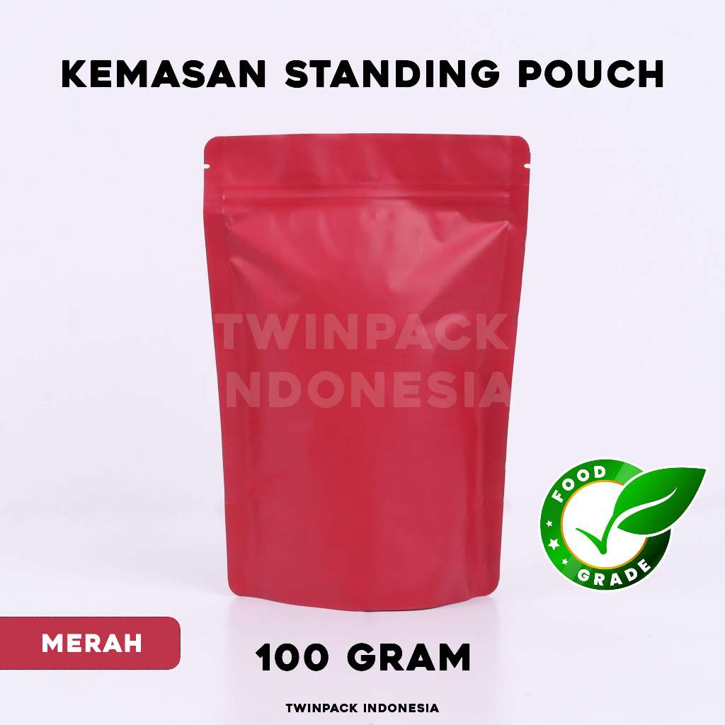 Merah บรรจุภัณฑ์กาแฟสีแดง 100 กรัมซองยืนบรรจุภัณฑ์กาแฟ