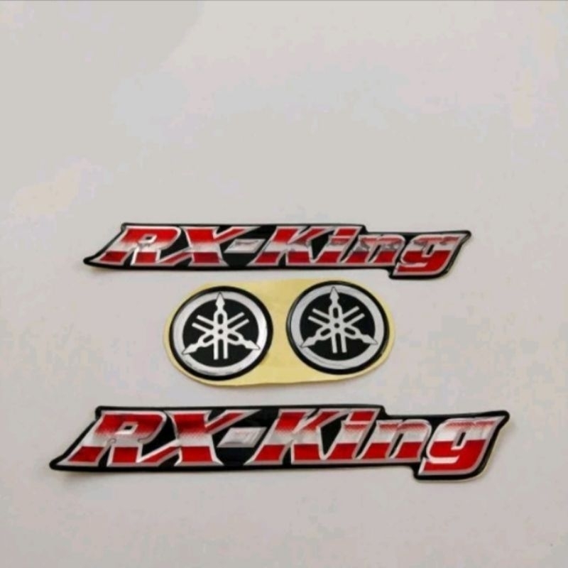 MERAH RED RX KING RAISED RUBBER LOGO EMBLEM