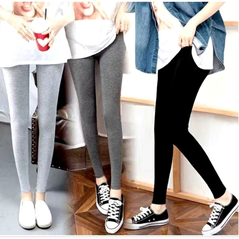 Save Bundle 3 ชิ้นเลกกิ้งเรยอนเนื้อนุ่ม เสื้อยืด M - L / เลกกิ้งผู้หญิงยาวธรรมดาระดับพรีเมียม