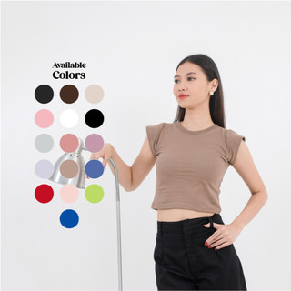 Croptop Half-Arm Polos / Baju Crop Top / Atasan Wanita Kekinian