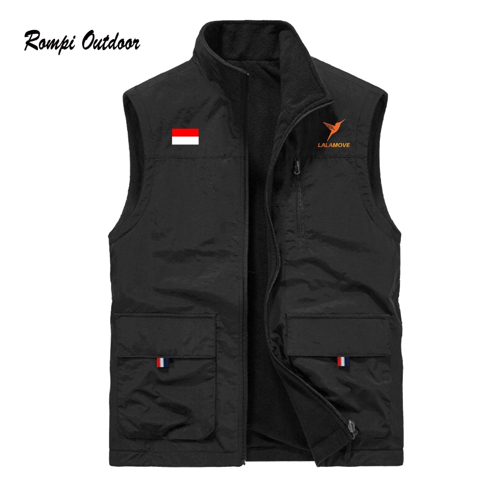 !! Lalamove distro เสื้อกั๊กกลางแจ้ง original taslan ซิปเสื้อกั๊ก Lalamove expedition กันน้ํา slimfi