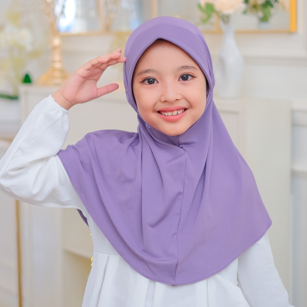 Dungdungkids Nada Kerudung Anak Jilbab Instan Hijab Anak Bergo Premium Serut Belakang 2 - 9 Tahun