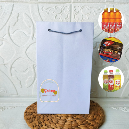 Putih PAPERBAG WAFER AND PLAIN WHITE DRINK UK 15  25/PAPERBAG WAFER PAPER TEA PUCUK ถุงกระดาษ SAFIRA