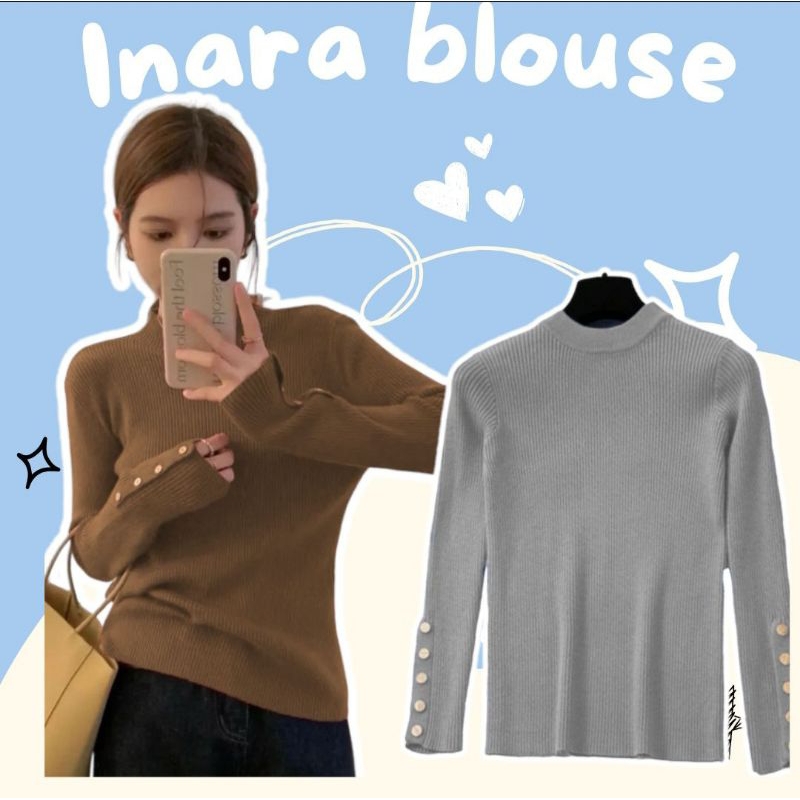 Inara PRIMULA BLOUSE TURTLENECK INARA ปุ่มปุ่มทอง