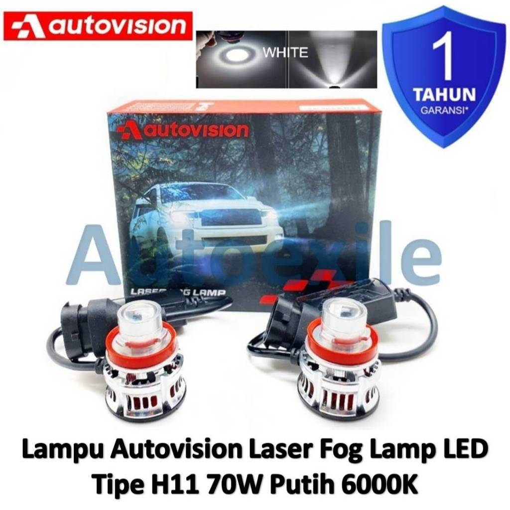 Autovision ไฟตัดหมอกเลเซอร์ LED H8 H11 H16 สีขาว 6000K Mini White Foglamp Original ไฟตัดหมอกรถยนต์
