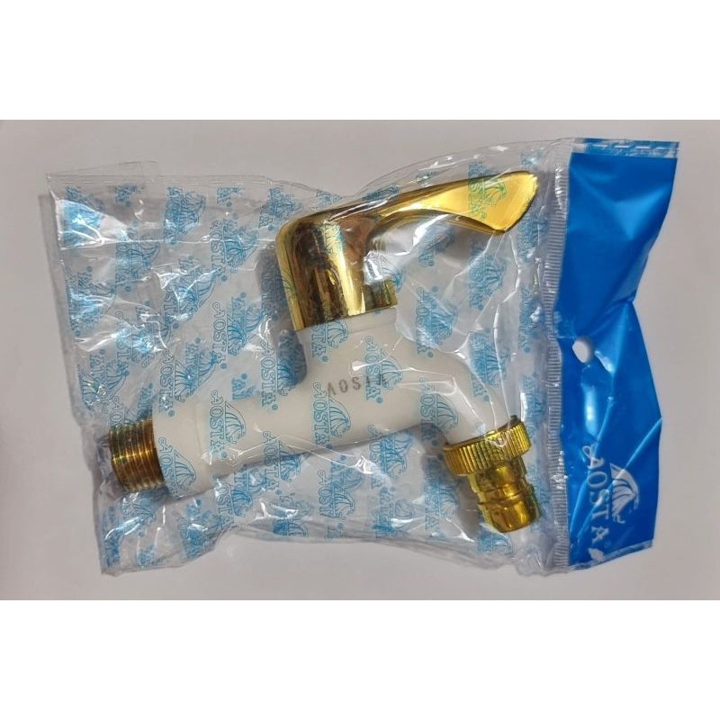 Aosta 1/2 นิ้วสีขาว Gold Crank ABS เกลียวทองเหลืองก๊อกน้ํา Pvc
