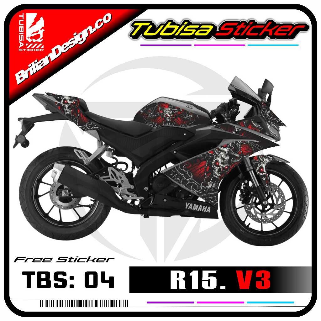 Yamaha R15 V3 Striping Sticker - R15 V3 Motorcycle Variation Striping Sticker. TBS.04