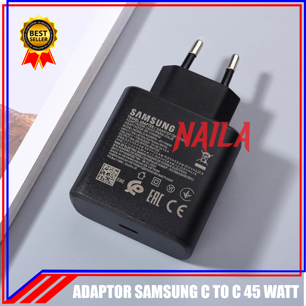 45 วัตต์ Samsung A71 A72 A73 Super Fast Charging USB C หัวชาร์จ / อะแดปเตอร์ Samsung 45W