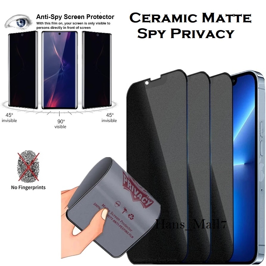 Hans- Tempered CRM Anti SPY+Matte Privacy VIVO Y19s Y03T Y18 Y17s iQoo 13 12 Z7 Z9 Z7x Z9x 11 Y22 Y1