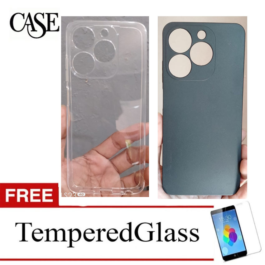 เคสนิ่มสําหรับ itel A50 2024 - A667LP - 6.6 นิ้ว - แถมกระจกนิรภัย