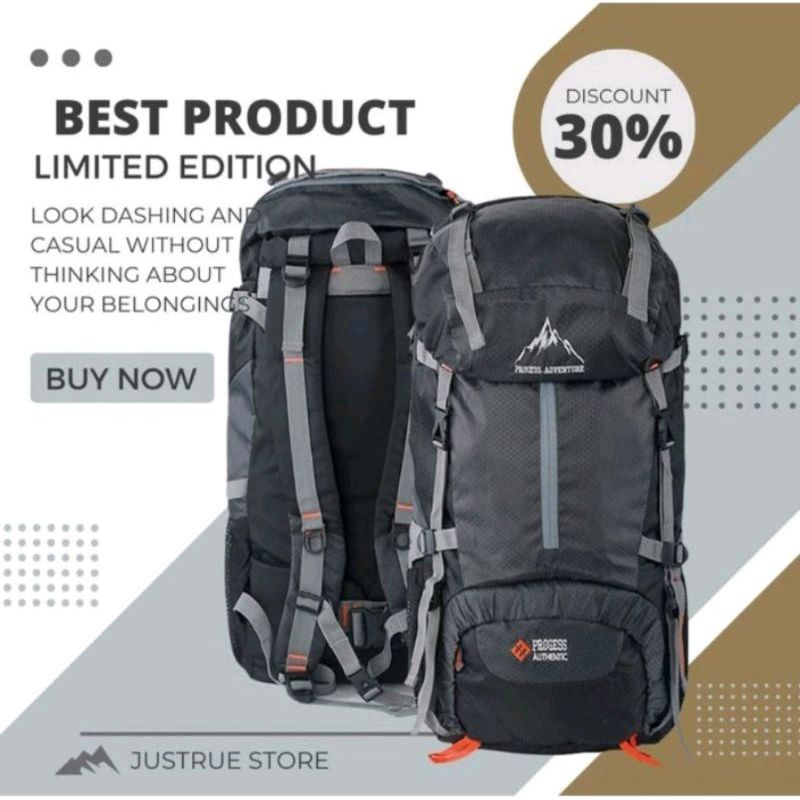 กระเป๋า Ceril 60L + ผ้าคลุมกันฝน - กระเป๋าเดินป่ากลางแจ้ง - กระเป๋าภูเขา 60 ลิตร