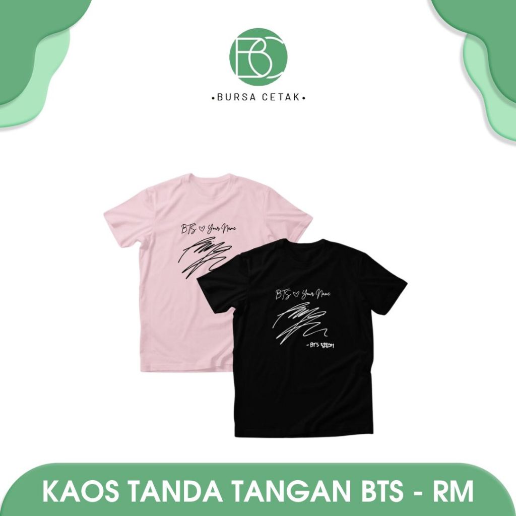 Bursa PRINTING - เสื้อยืดลายเซ็น BTS RM / BT21 เสื้อชื่อที่กําหนดเอง / เสื้อยืดผู้ชายผู้หญิง Unisex 