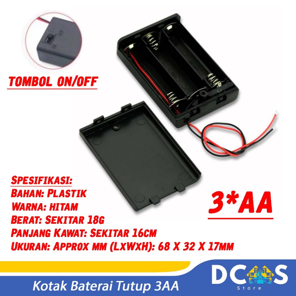 3*AA Battery Box Cover 3 Slot AA Battery Holder Case