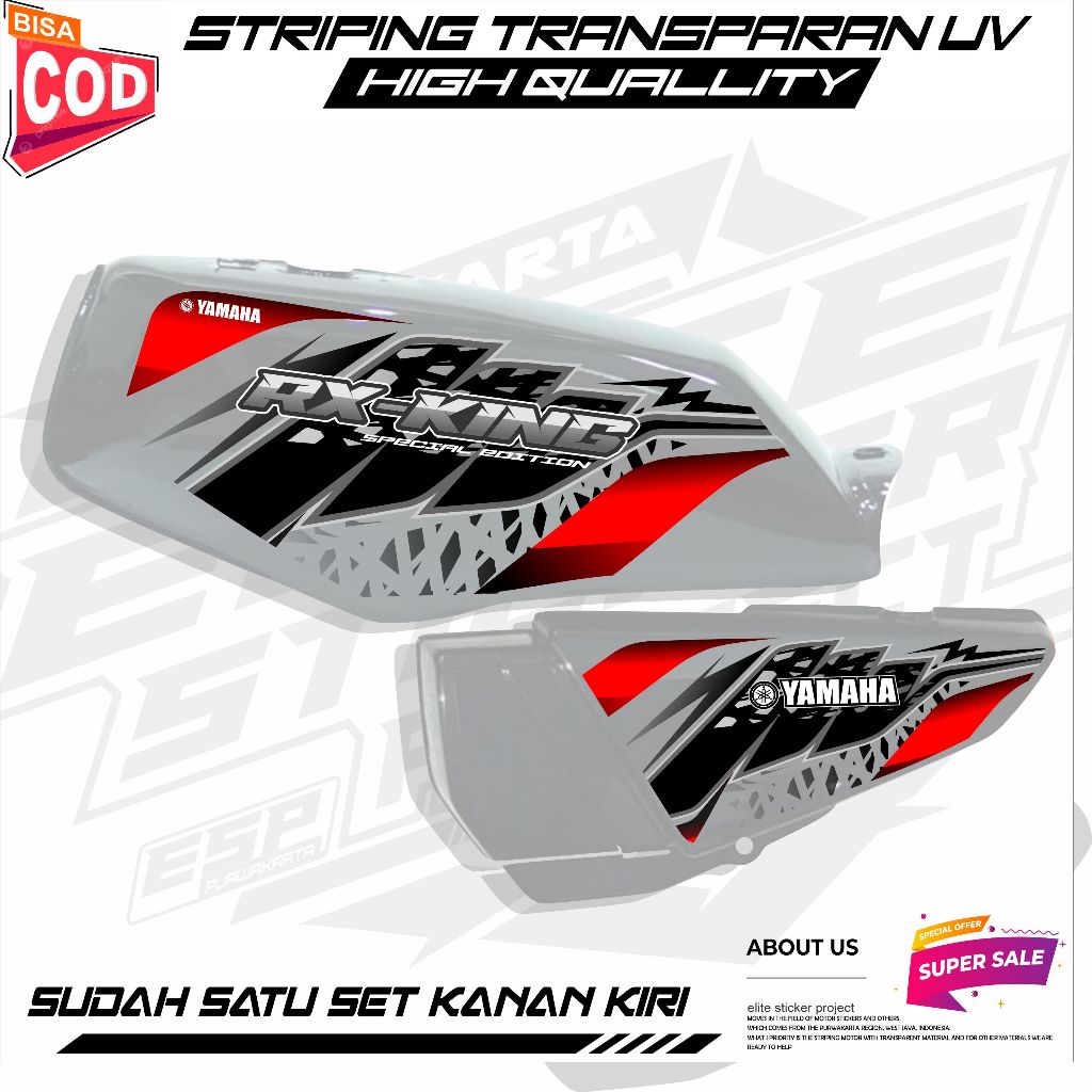 Striping Transparent Variation YAMAHA RX KING 135 CC STICKER ล่าสุด MOTIF Cool