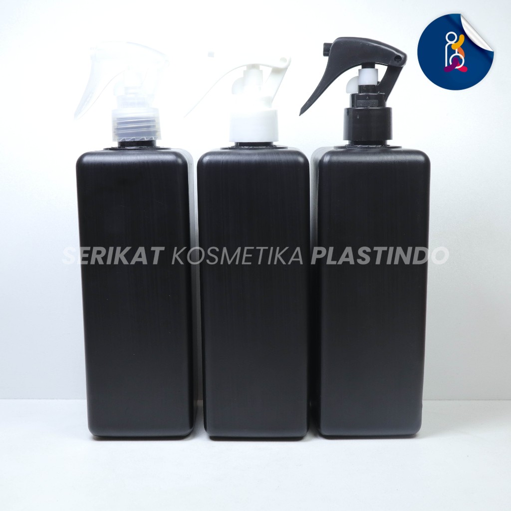 ขวดดํา HDPE N24 ขนาด 500 มล. พร้อมหมวก TRIGGER สีดําและสีขาวธรรมชาติ N24