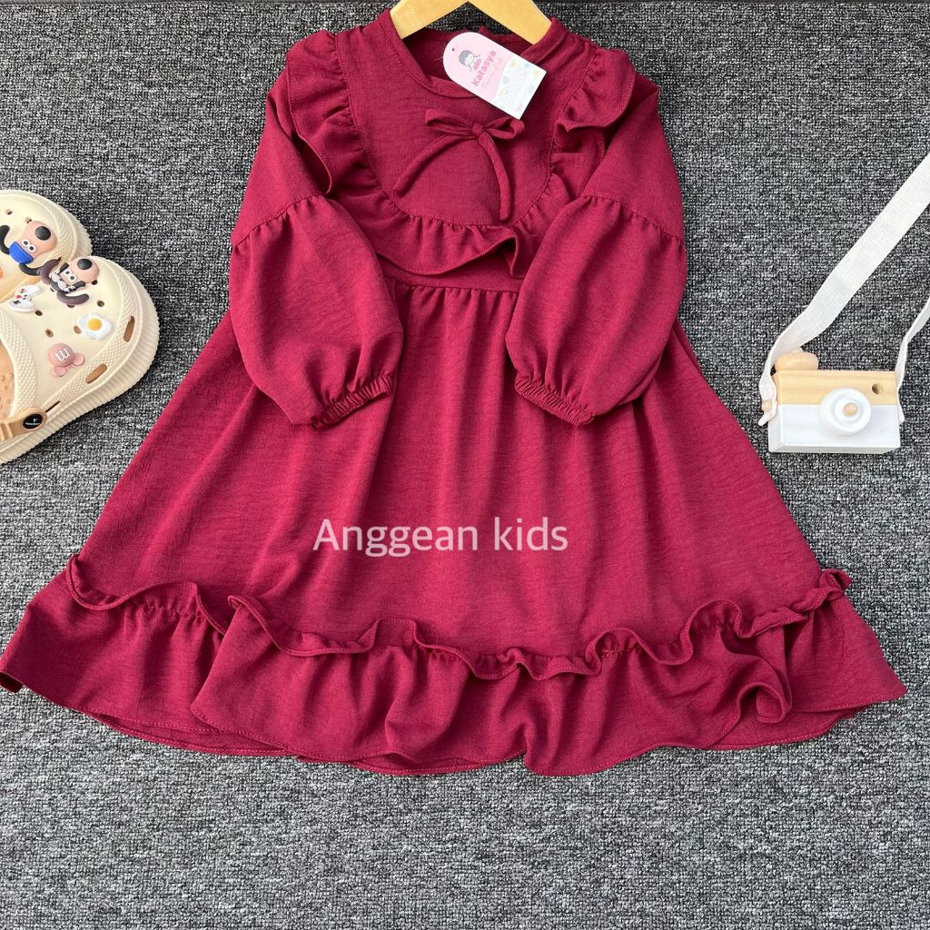 Gamis สําหรับเด็กผู้หญิง 2-12 ปี - ชุดไหลอากาศสําหรับเด็ก - เสื้อผ้ามุสลิมสําหรับเด็กที่เรียบง่าย