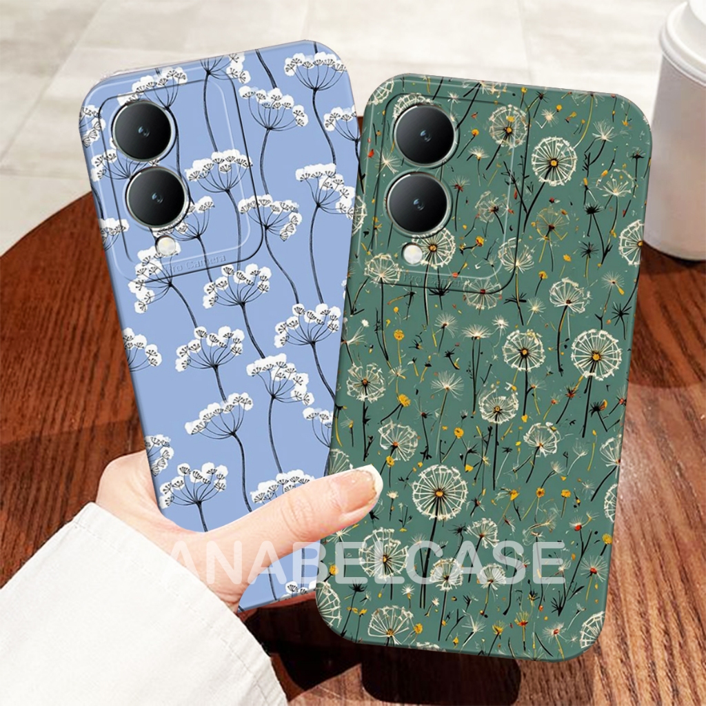 Softcase Vivo y17s y16 y19 y27s y27 4G y27 5G y36 4G y36 5G T1 5G y75 5G v15 pro Small Flower Motif 