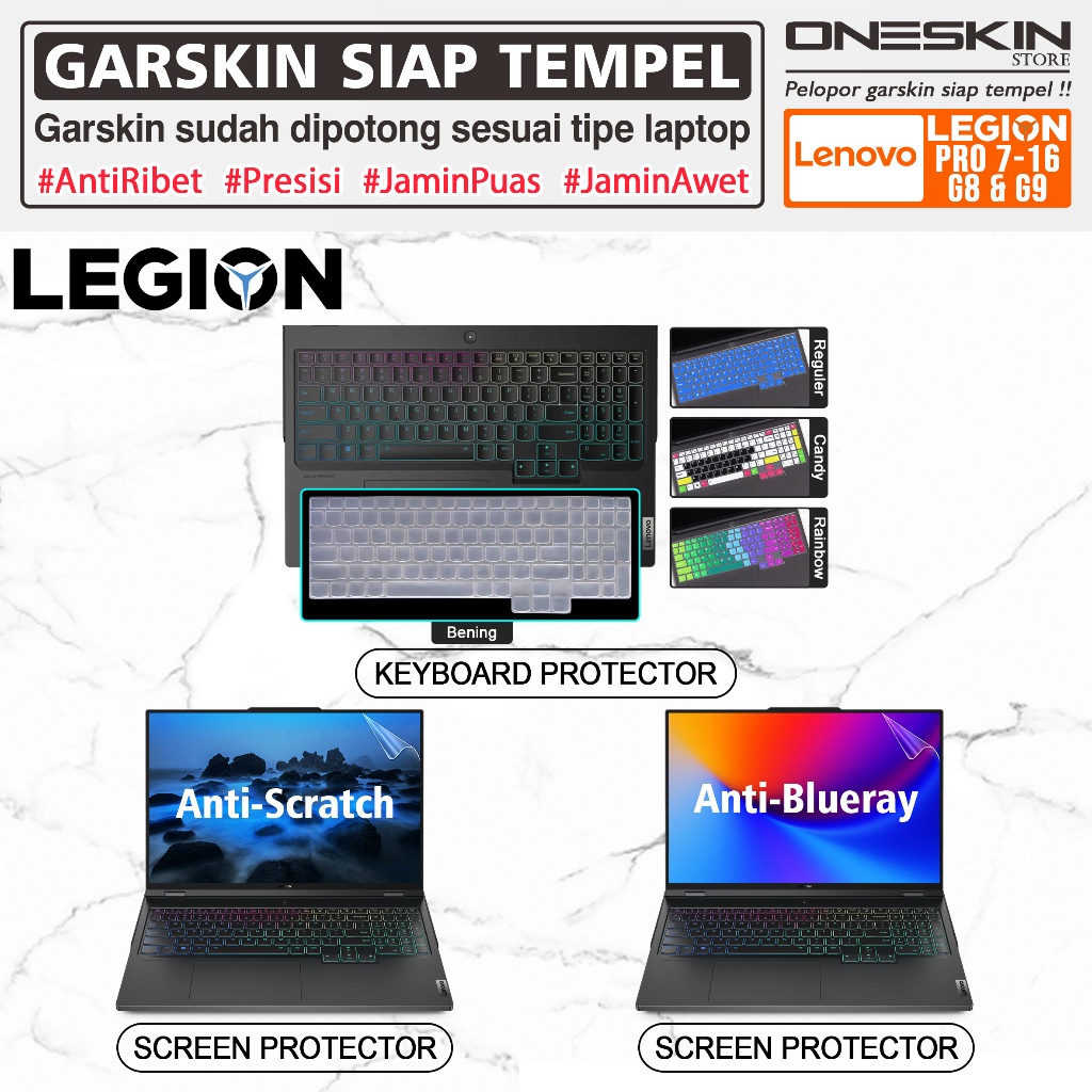 Garskin สติกเกอร์แล็ปท็อปป้องกันหน้าจอแป้นพิมพ์ Lenovo Legion Pro 7 7i-16 16IRX8H 16IRX9H Gen 8 9 Fu